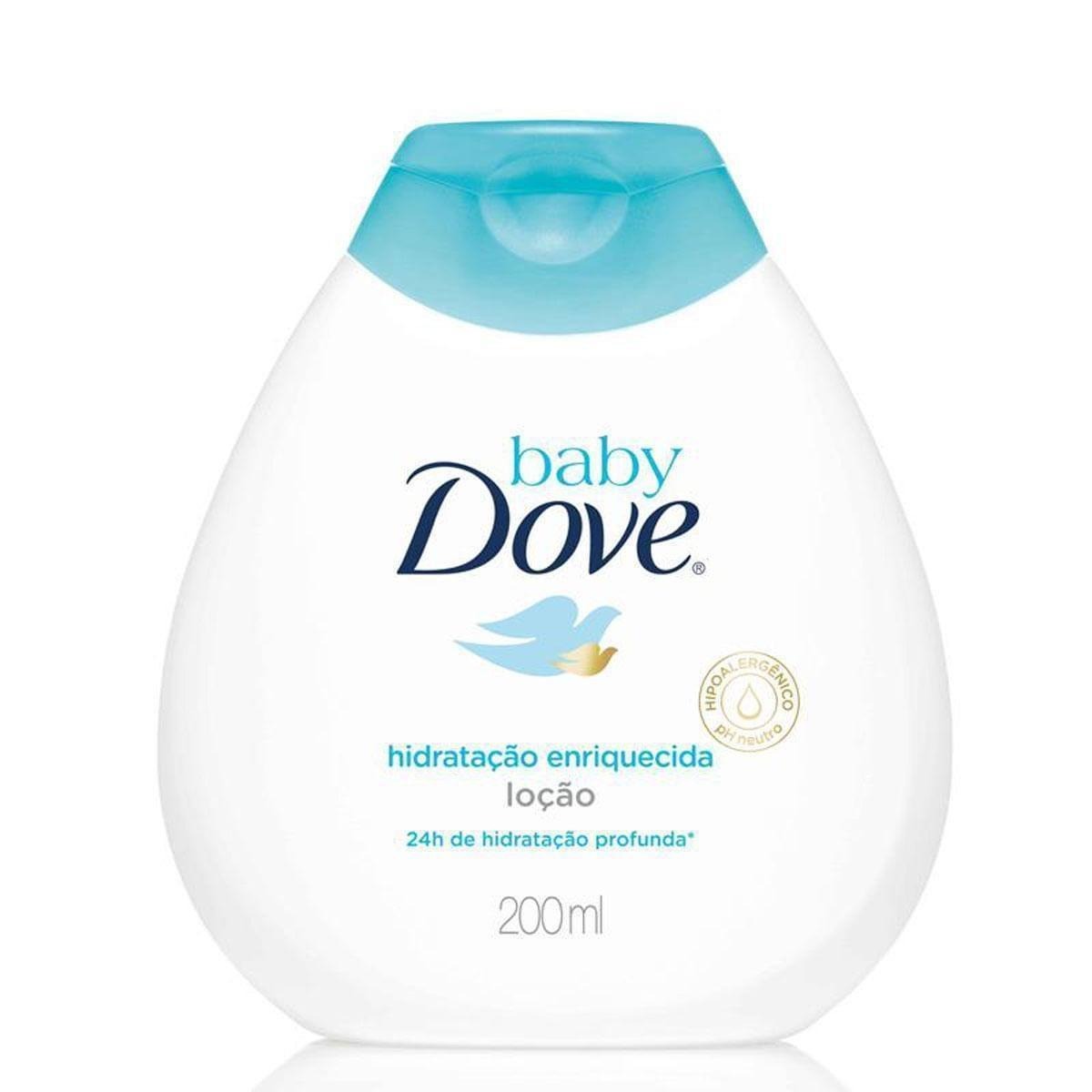 Loção Hidratante Infantil Baby Dove Hidratação Enriquecida Bebê Hipoalergênica 200ml — Dove | Drogaria Taveira