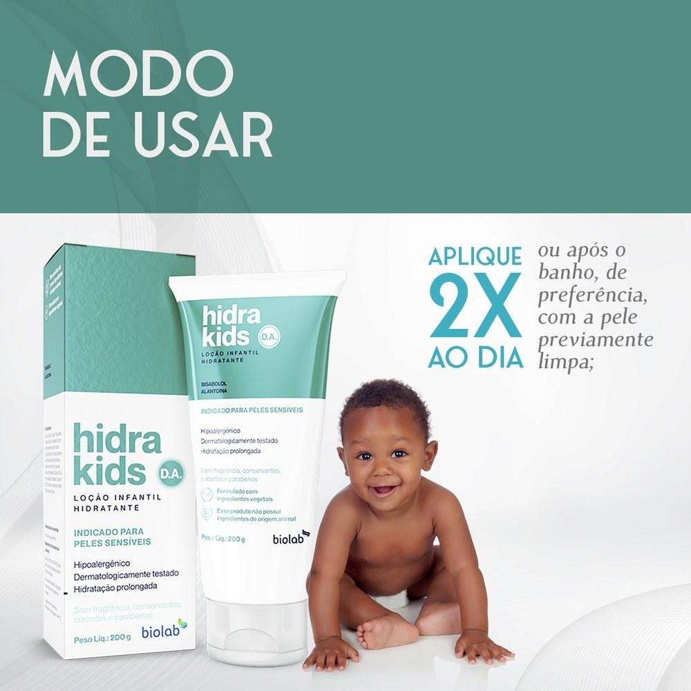 Loção Hidratante Infantil Hidra Kids D.A. Calmante com Aloe Vera 200g — imagem 3 | Drogaria Taveira