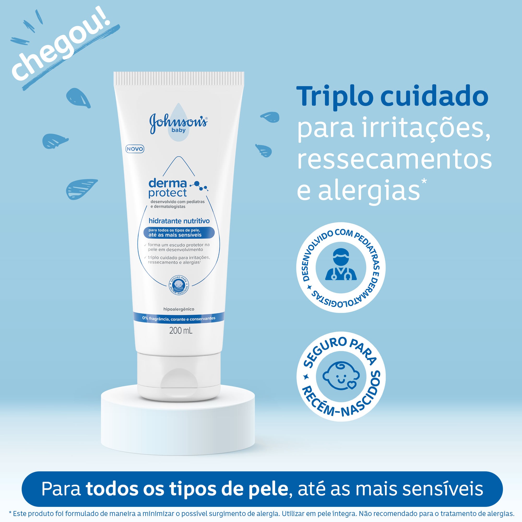 Loção Hidratante Infantil Johnson's Baby Derma Protect Bebê Nutritivo 200ml — imagem 3 | Drogaria Taveira