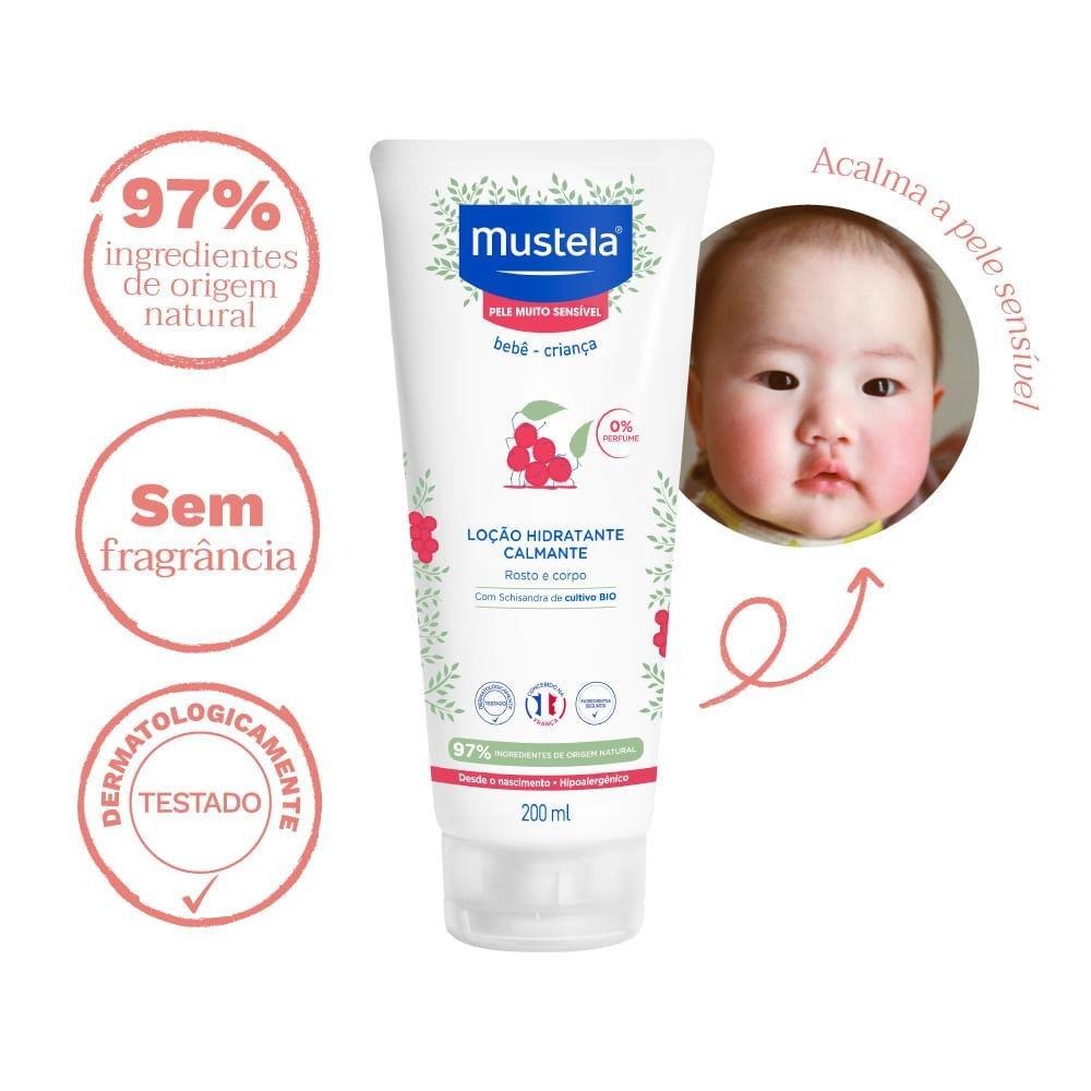 Loção Hidratante Mustela Pele Muito Sensível Bebê Calmante Sem Perfume 200ml — imagem 4 | Drogaria Taveira