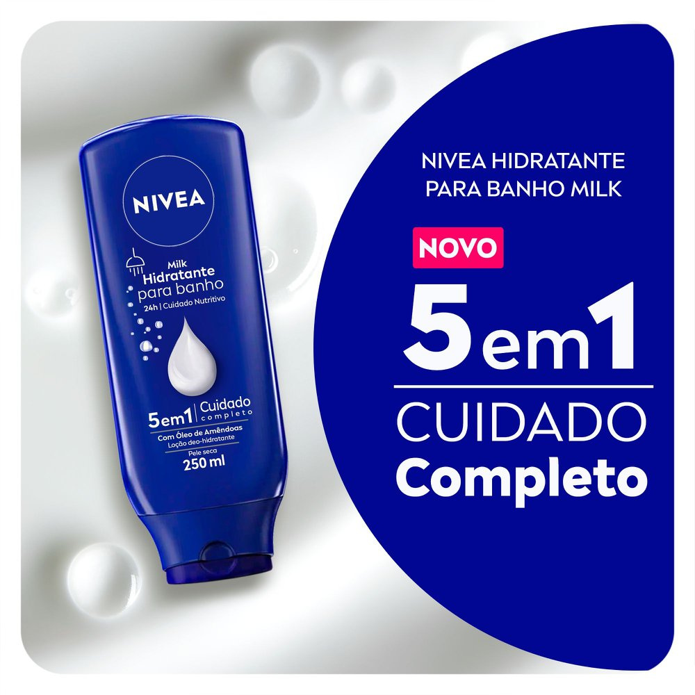 Loção Hidratante para Banho Nivea Milk Pele Seca 250ml — imagem 2 | Drogaria Taveira
