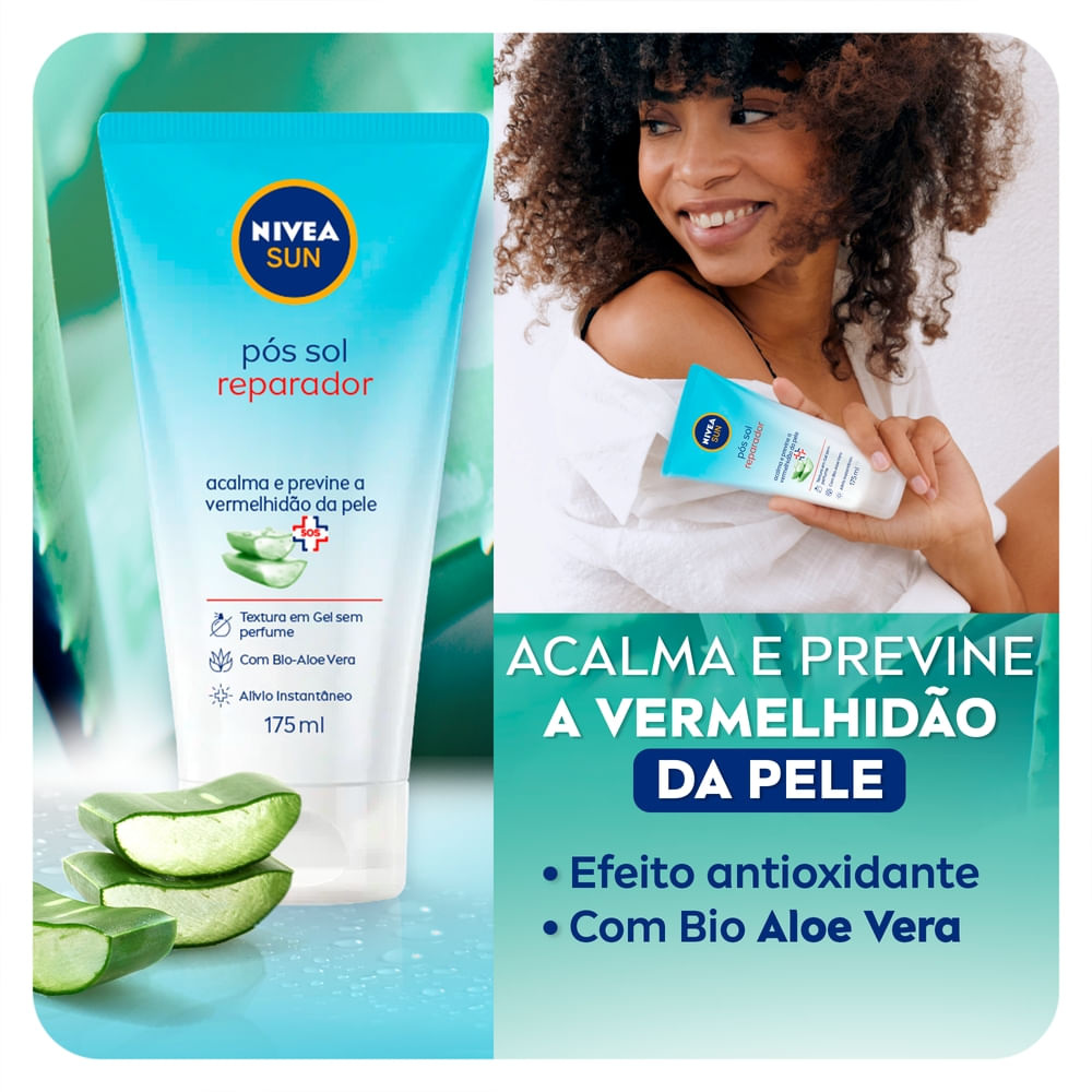 Loção Pós-Sol Nivea Sun Reparadora Aloe Vera Gel 175ml — imagem 3 | Drogaria Taveira