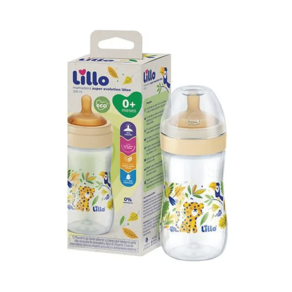 Mamadeira Lillo Super Evolution Látex Bico Redondo Recém-Nascido Anticólica Antivazamento 300ml 1 Unidade — imagem 2 | Drogaria Taveira