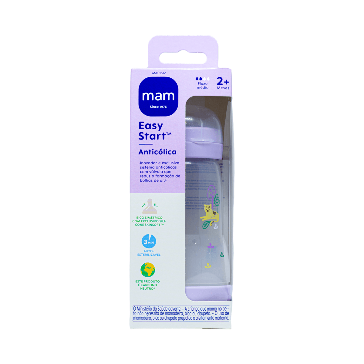 Mamadeira MAM Easy Start Anticólica +2 meses Rosa 260ml 1 Unidade — Mam | Drogaria Taveira