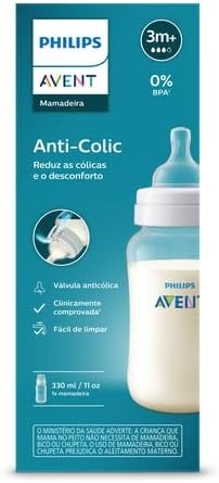 Mamadeira Philips Avent Anti-Colic +3meses Fluxo Médio 330ml 1 Unidade — Philips Avent | Drogaria Taveira