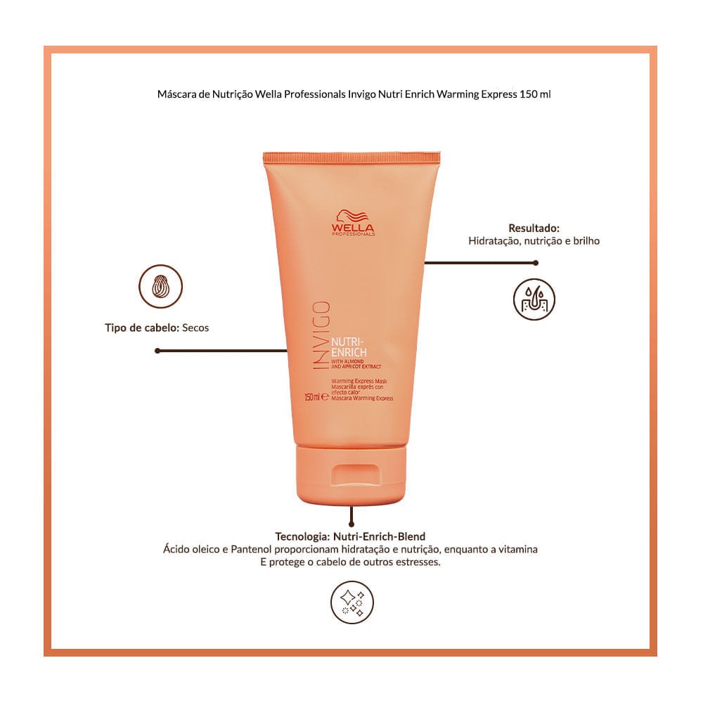 Máscara de Nutrição Wella Professionals Invigo Nutri Enrich Warming Express 150 ml — imagem 2 | Drogaria Taveira