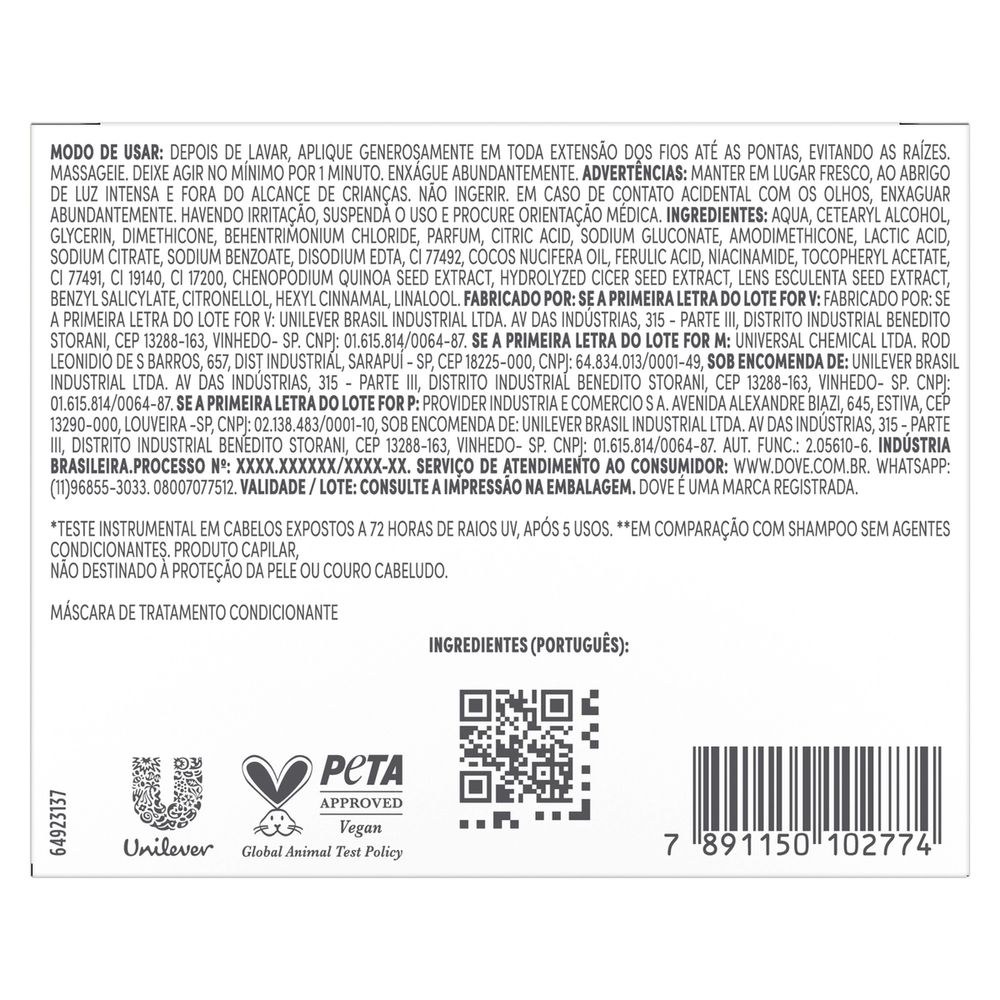 Máscara De Resgate Intenso Dove 10 Em 1 10% Sérum Ferúlico Uv Repair Glow + Ferúlico 250g — imagem 3 | Drogaria Taveira