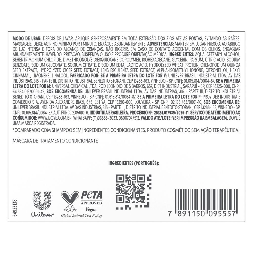Máscara de Tratamento Dove Bond Repair + Peptídeo 10 em 1 250g — imagem 3 | Drogaria Taveira