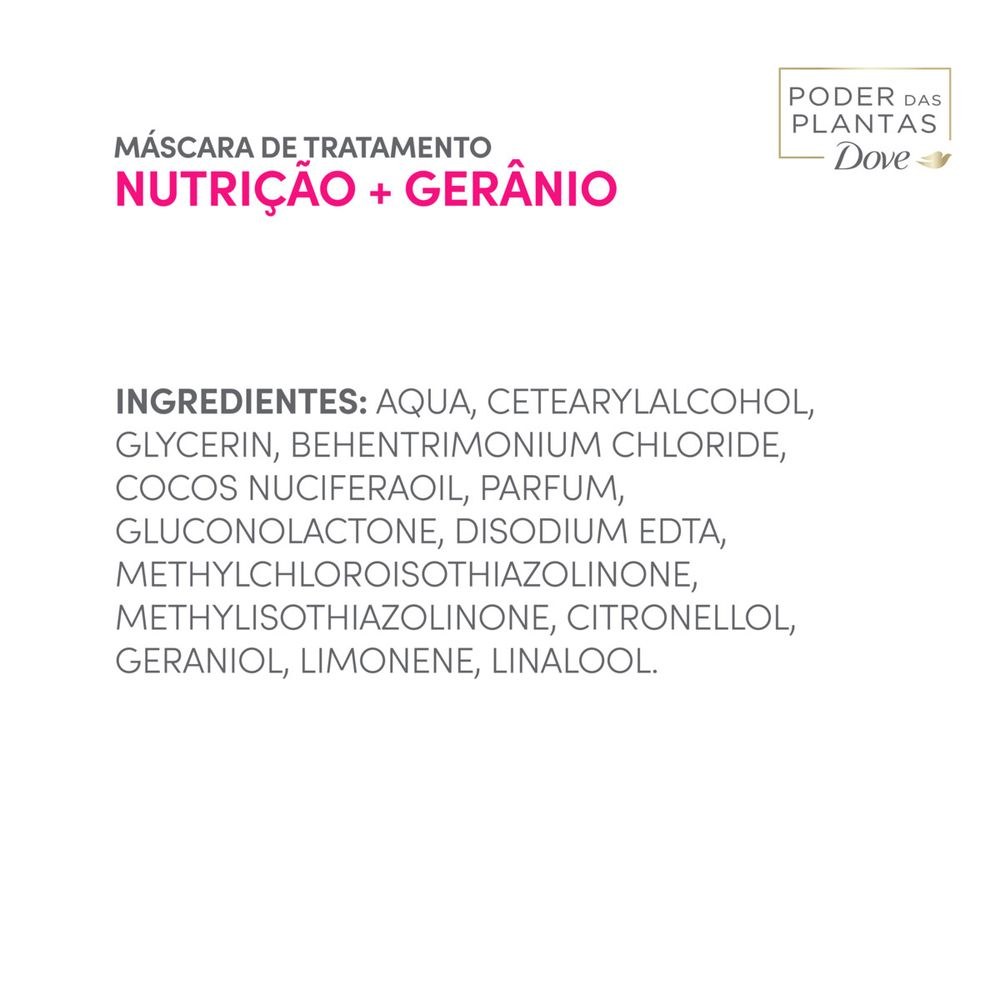 Máscara de Tratamento Dove Poder das Plantas Nutrição + Gerânio 190g — imagem 4 | Drogaria Taveira
