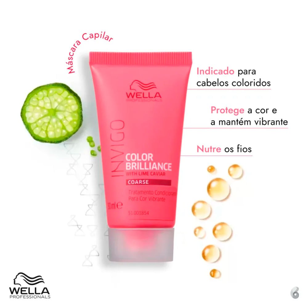 Máscara para Cuidado da Cor Wella Professionals Invigo Color Brilliance 30 ml — imagem 3 | Drogaria Taveira