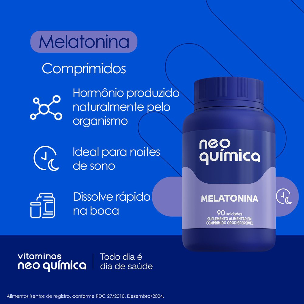 Melatonina 0,21mg Sabor Maracujá 90 Comprimidos Orodispersíveis Neo Química — imagem 3 | Drogaria Taveira