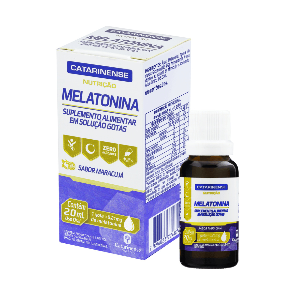 Melatonina Catarinense 0,21mg Sabor Maracujá Gotas 20ml — imagem 2 | Drogaria Taveira