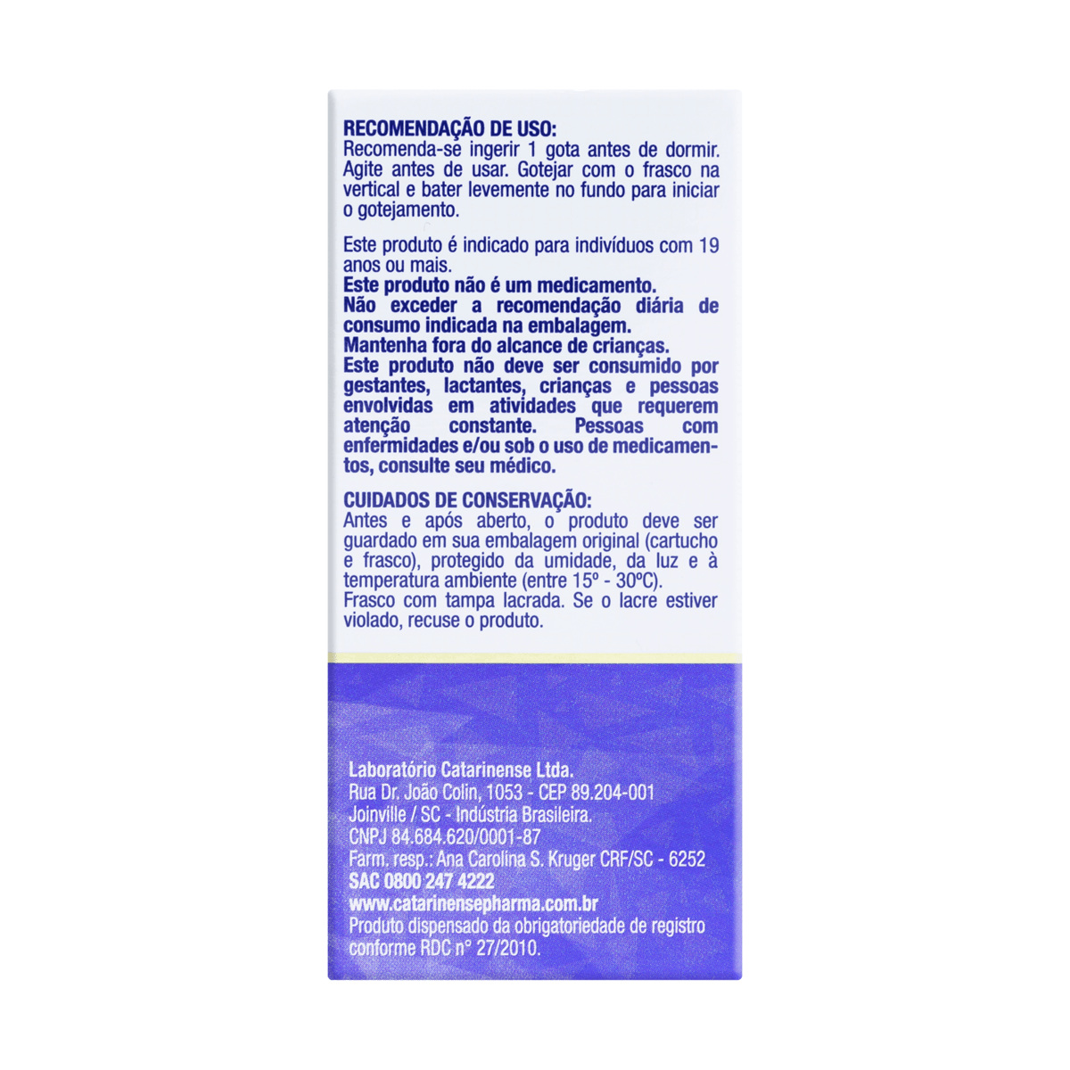Melatonina Catarinense 0,21mg Sabor Maracujá Gotas 20ml — imagem 3 | Drogaria Taveira