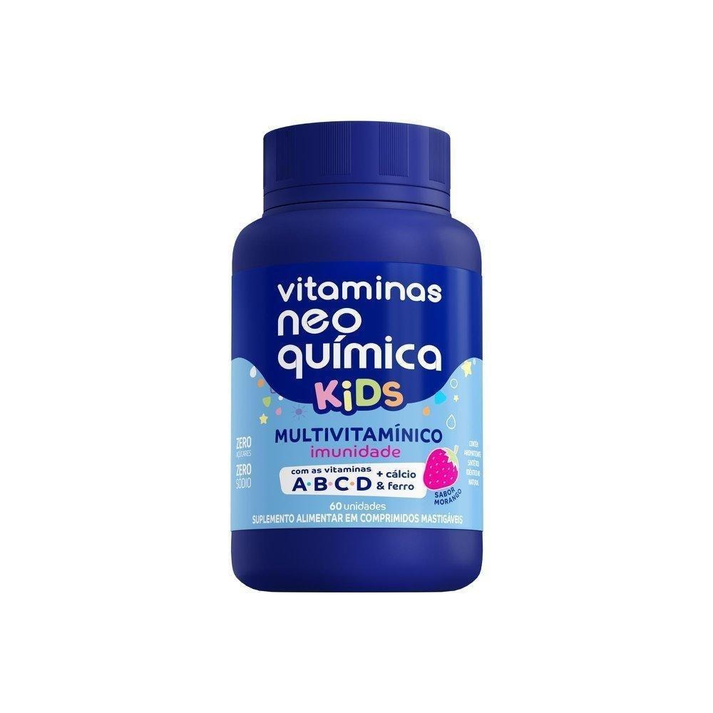 Neo Química Kids Multivitamínico Sabor Morango Zero Açúcar 60 Comprimidos Mastigáveis — Hypera | Drogaria Taveira