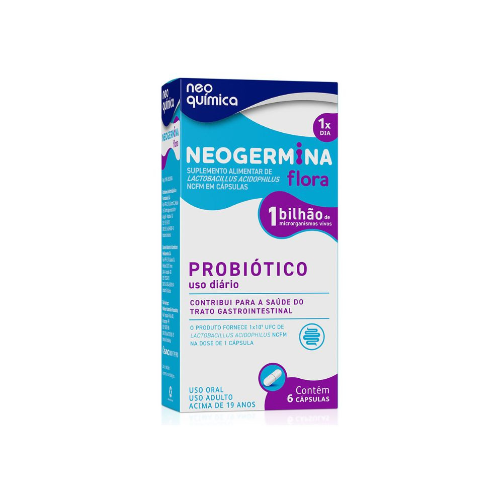 Neogermina Flora Probiótico 1 Bilhão 6 Cápsulas Duras — Neo Quimica | Drogaria Taveira