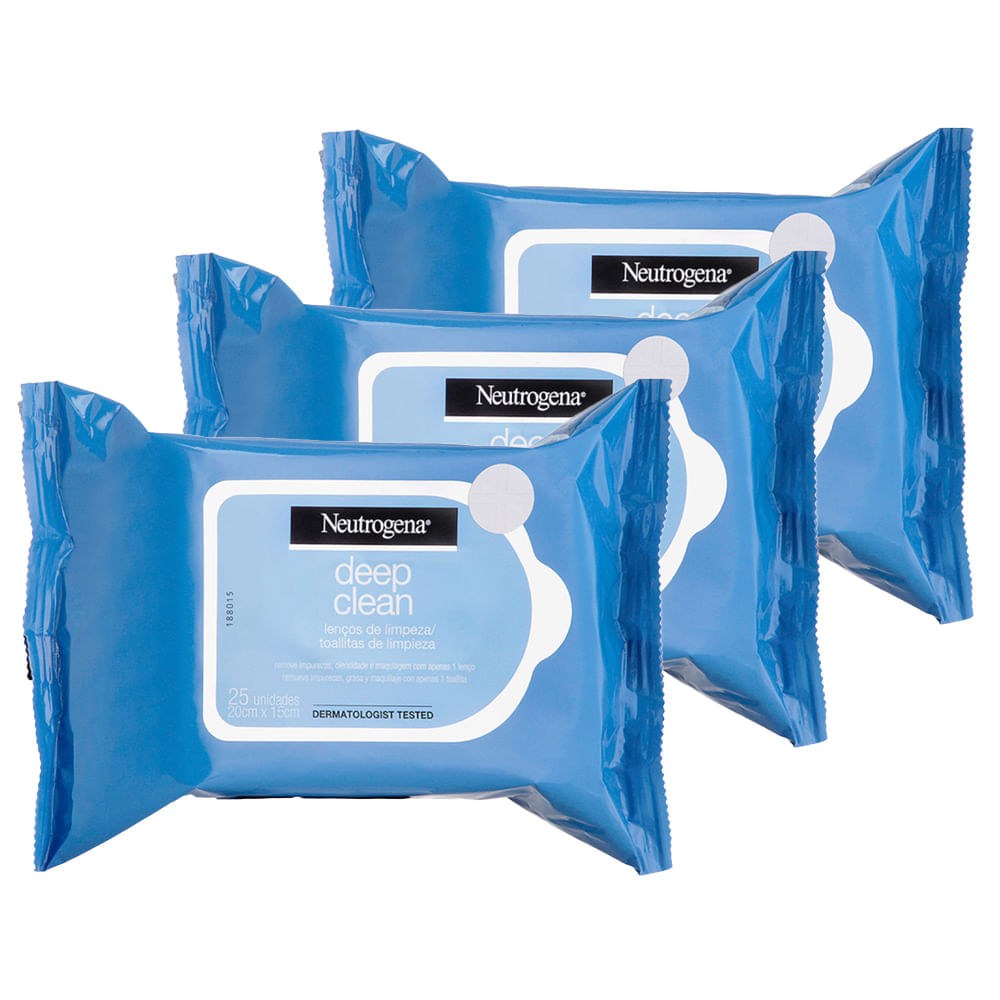 Neutrogena - Deep Clean Intensive - Kit Lenço Demaquilante - 3 Unidades — Neutrogena | Drogaria Taveira