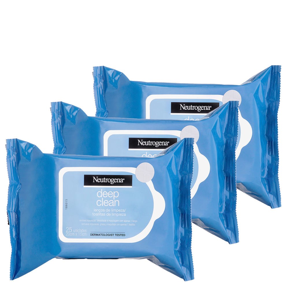 Neutrogena - Deep Clean Intensive - Kit Lenço Demaquilante - 3 Unidades — imagem 3 | Drogaria Taveira