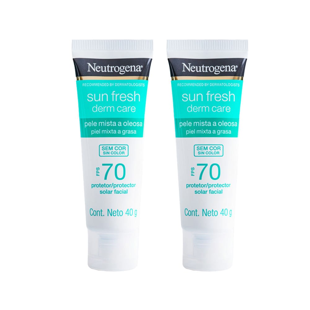 Neutrogena - Kit Sun Fresh Derm Care - Protetor Solar Facial Pele Oleosa FPS 70 40g 2 Unidades — imagem 3 | Drogaria Taveira