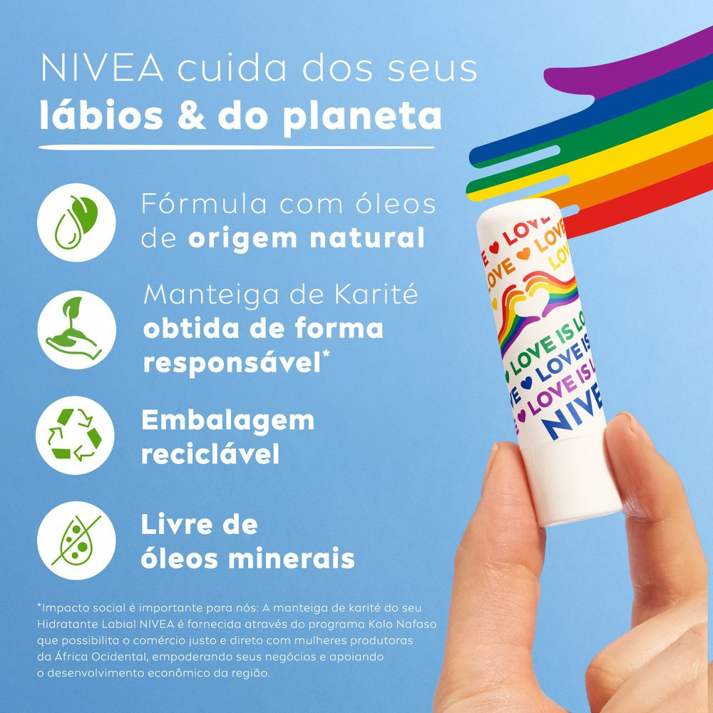 NIVEA Hidratante Labial Original Care Orgulho 4,8g — imagem 4 | Drogaria Taveira