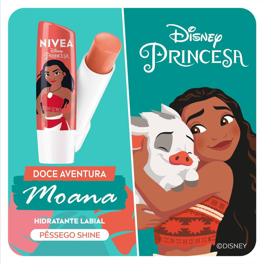 NIVEA Hidratante Labial Pêssego Shine 4,8g - Ed. Limitada Disney Moana — imagem 2 | Drogaria Taveira