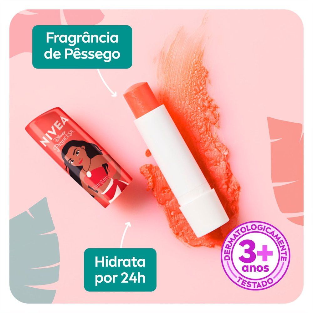 NIVEA Hidratante Labial Pêssego Shine 4,8g - Ed. Limitada Disney Moana — imagem 4 | Drogaria Taveira