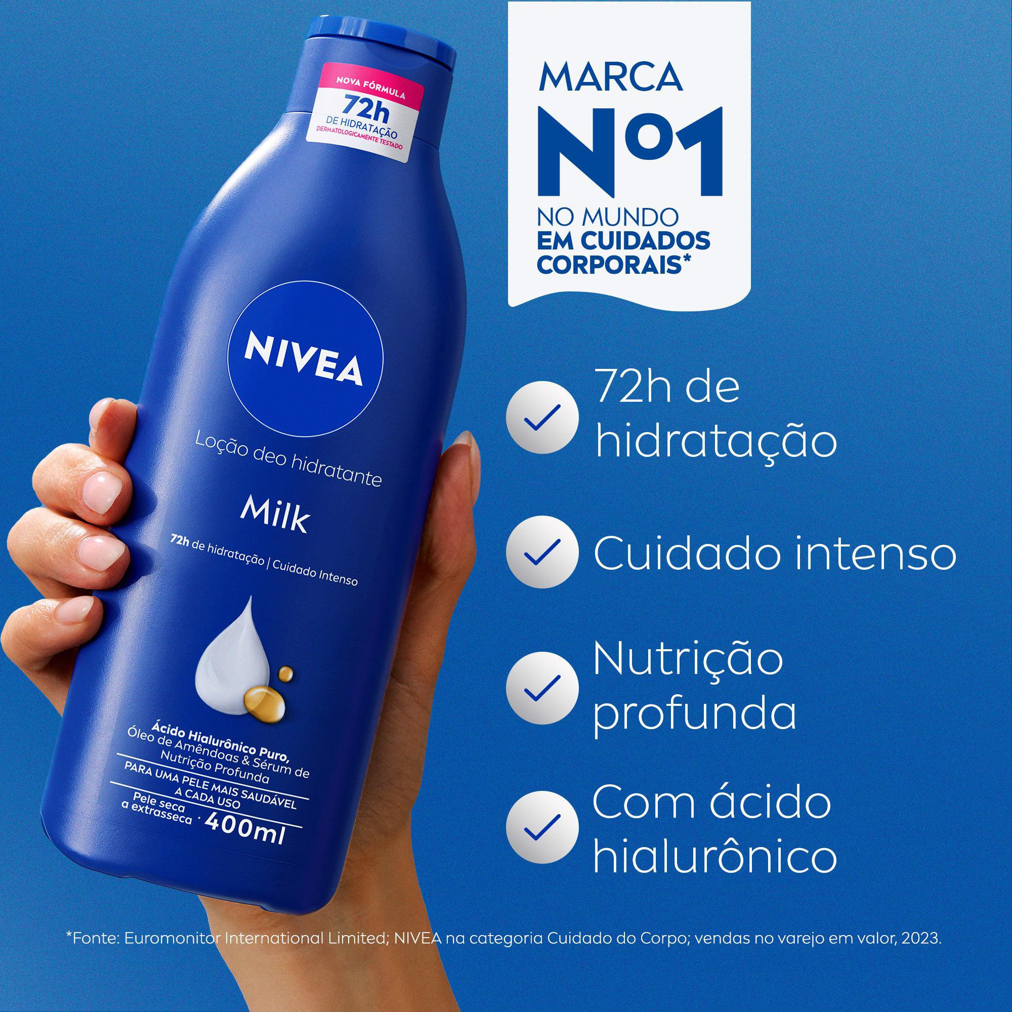 NIVEA Loção Hidratante Milk Pele Seca a Extrasseca 400ml — imagem 3 | Drogaria Taveira