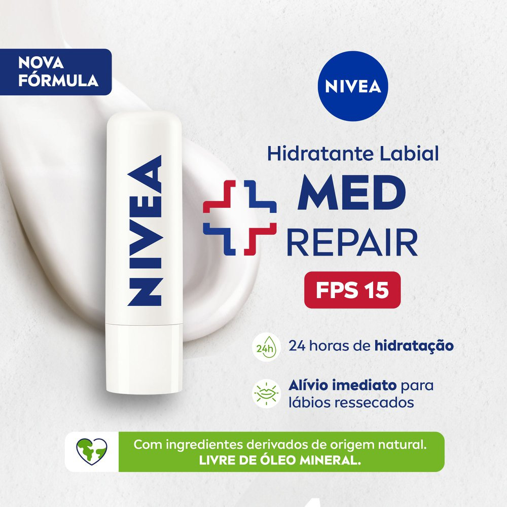 Nivea Protetor Labial Med Repair FPS15 4,8g — imagem 2 | Drogaria Taveira