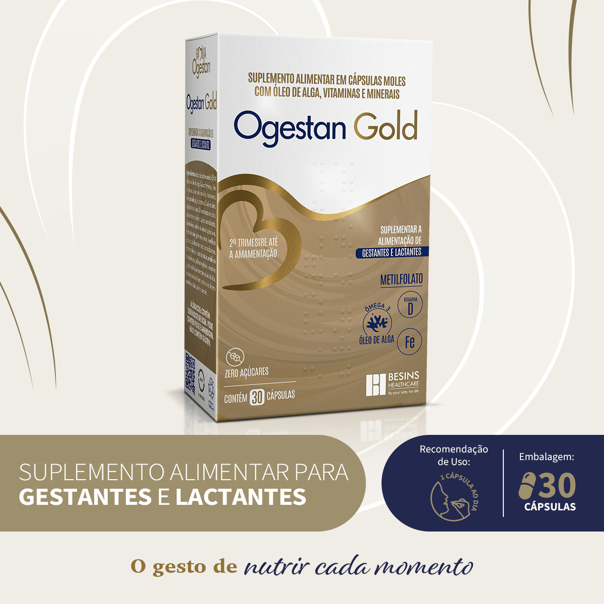 Ogestan Gold 30 Cápsulas Moles — Ogestan | Drogaria Taveira