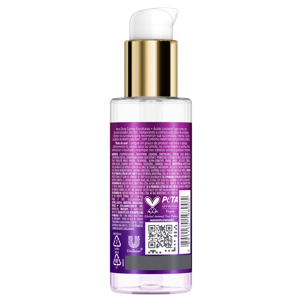 Óleo Capilar Nutri-Escultor Dove Cachos Esculturais + Ácido Linoleico 110ml — imagem 3 | Drogaria Taveira
