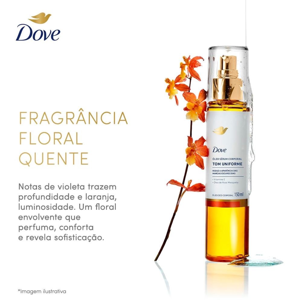 Óleo Corporal Sérum Dove Deo Vitamina E E Óleo De Rosa Mosqueta Tom Uniforme Spray 150ml — imagem 4 | Drogaria Taveira