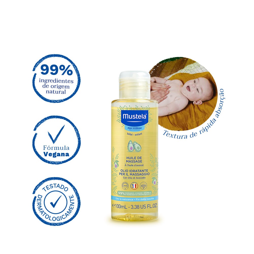 Óleo de Massagem Mustela Infantil Hidratante Calmante 100ml — imagem 3 | Drogaria Taveira