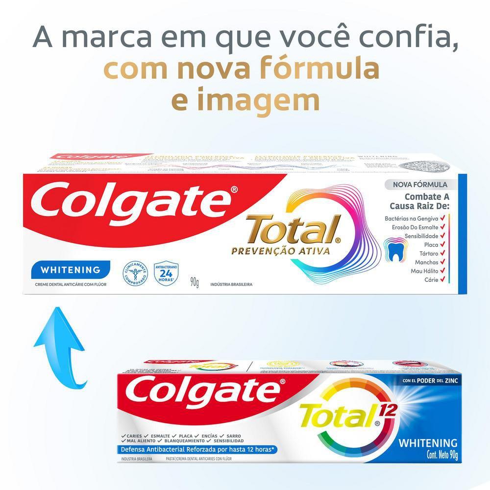 Pack Creme Dental Colgate Total Prevenção Ativa Whitening  4 Unidades De 90g Cada — imagem 2 | Drogaria Taveira
