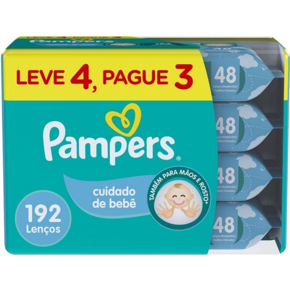 Lenços Umedecidos Pampers Cuidado de Bebê 192 Unidades — Pampers | Drogaria Taveira