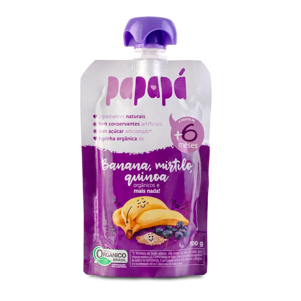 Papinha Infantil Papapá Orgânica Sabor Banana Mirtilo e Quinoa 100g — Papapá | Drogaria Taveira