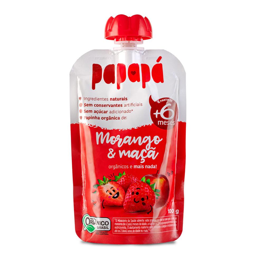 Papinha Infantil Papapá Orgânica Sabor Morango e Maçã +6 meses 100g — Papapá | Drogaria Taveira