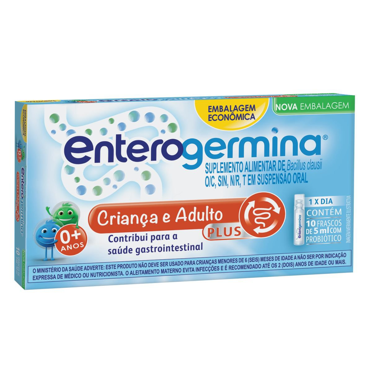 Probiótico Enterogermina Plus 10 Frascos 5ml Tamanho Família — imagem 2 | Drogaria Taveira