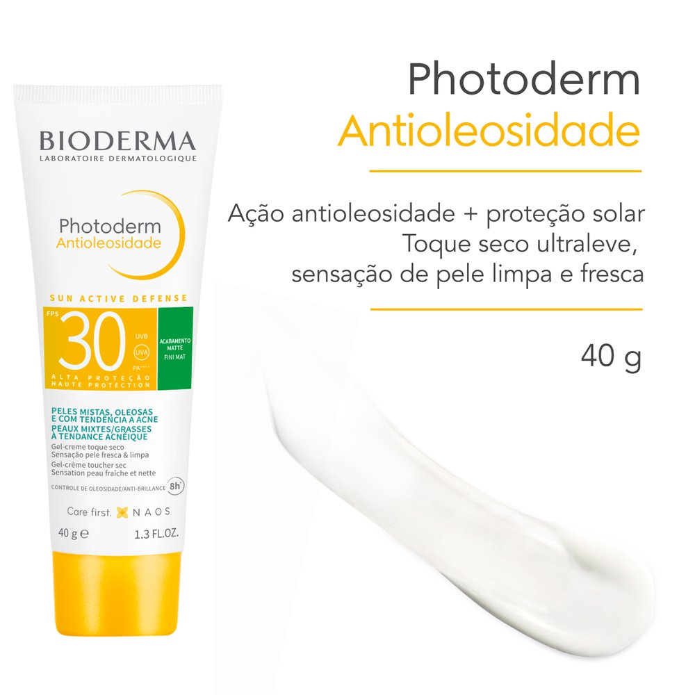 Protetor Solar Facial Bioderma Photoderm Antioleosidade FPS30 40g — imagem 2 | Drogaria Taveira
