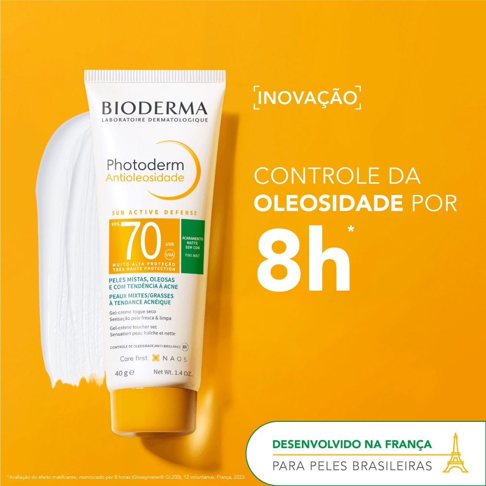 Protetor Solar Facial Bioderma Photoderm Antioleosidade Sem cor FPS70 40g — imagem 3 | Drogaria Taveira