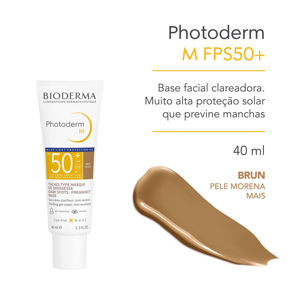 Protetor Solar Facial Bioderma Photoderm M FPS50+ Cor Brun 40ml — imagem 2 | Drogaria Taveira