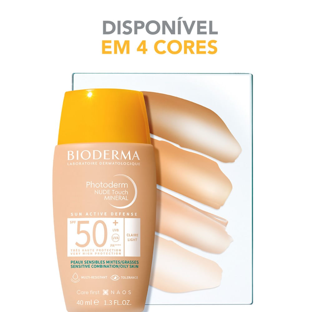 Protetor Solar Facial Bioderma Photoderm Nude Touch Mineral FPS50+ Cor 2.0 Clara 40ml — imagem 3 | Drogaria Taveira