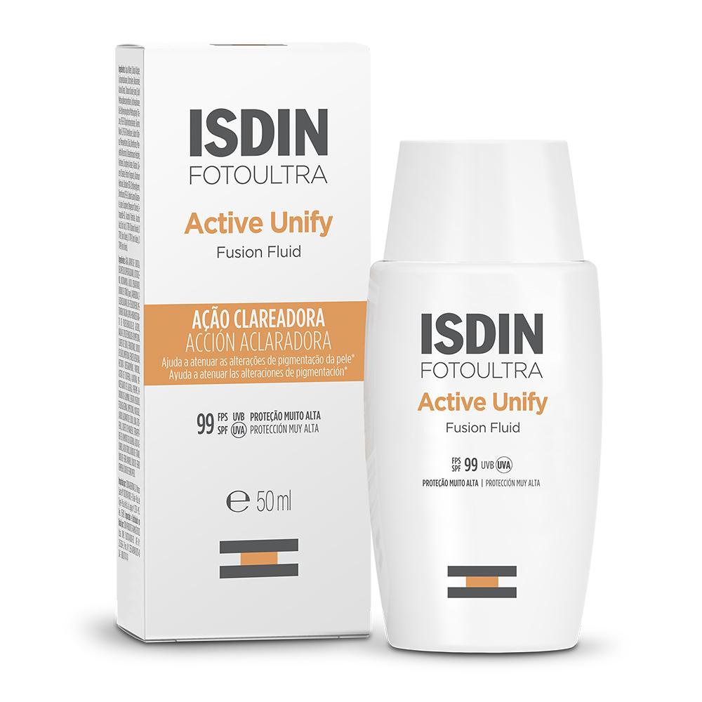 Protetor Solar Facial ISDIN Active Unify FPS99 Fusion Fluid Sem Cor 50ml — Isdin | Drogaria Taveira