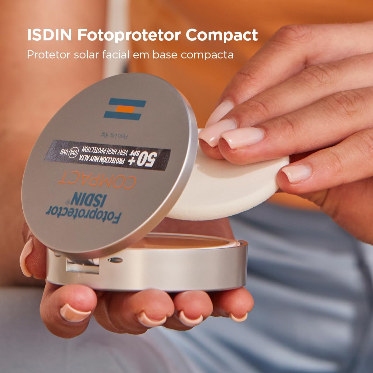 Protetor Solar Facial ISDIN Compact FPS50+ Pó Compacto Cor Areia 10g — imagem 3 | Drogaria Taveira