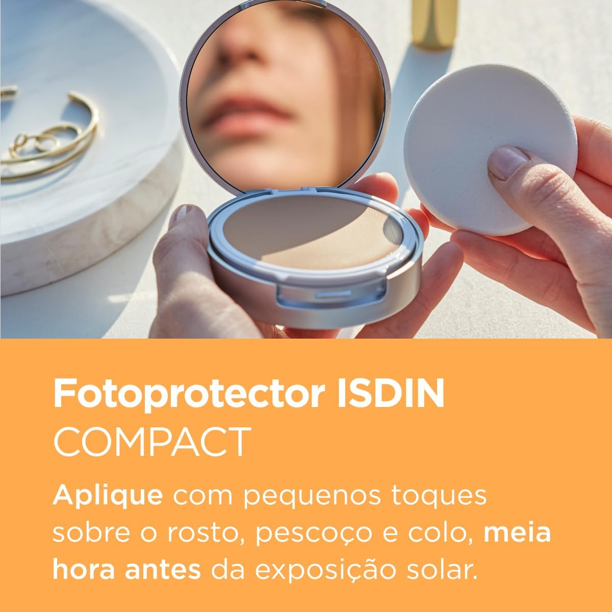 Protetor Solar Facial ISDIN Compact FPS50+ Pó Compacto Cor Areia 10g — imagem 4 | Drogaria Taveira