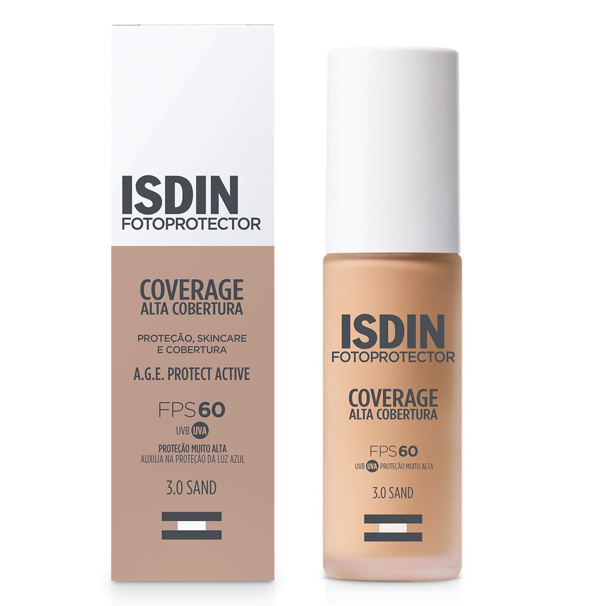Protetor Solar Facial Isdin Fotoprotector Coverage Alta Cobertura Fps60 Cor 3.0 30g — imagem 2 | Drogaria Taveira