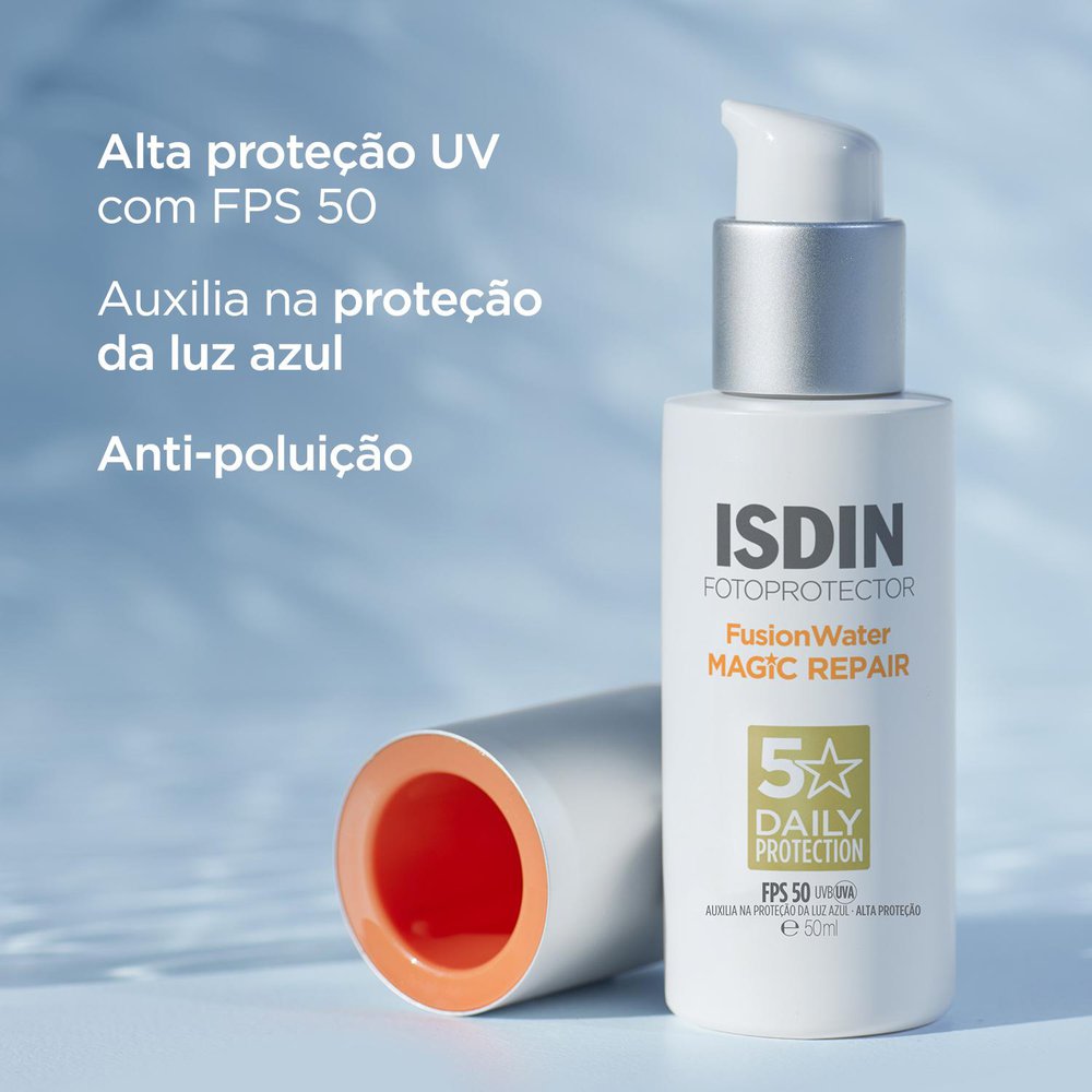 Protetor Solar Facial Isdin Fotoprotector Fusion Water Magic Repair Fps50 50ml — imagem 2 | Drogaria Taveira