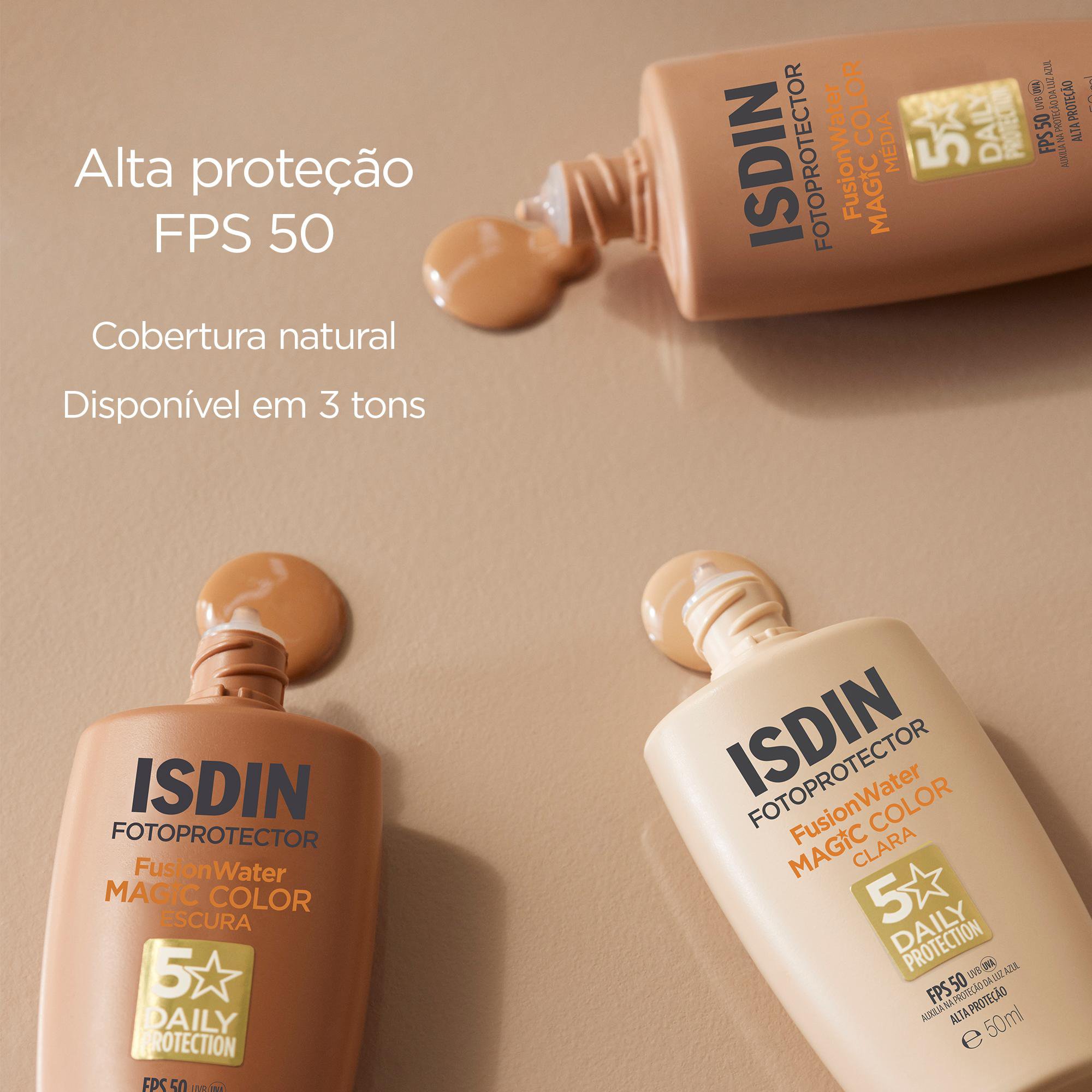 Protetor Solar Facial ISDIN Fusion Water Color FPS50 Cor Clara 50ml — imagem 2 | Drogaria Taveira