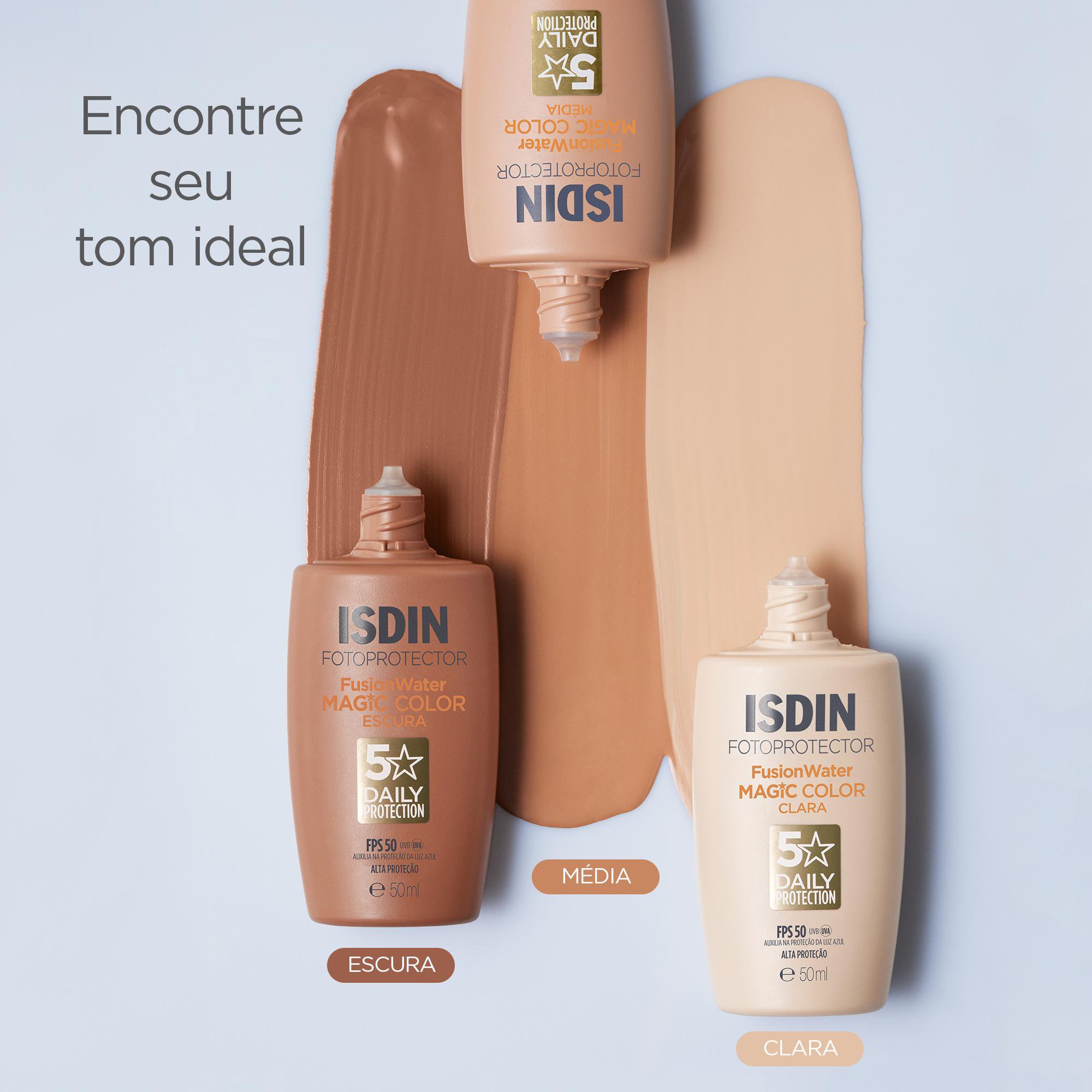 Protetor Solar Facial ISDIN Fusion Water Color FPS50 Cor Clara 50ml — imagem 3 | Drogaria Taveira