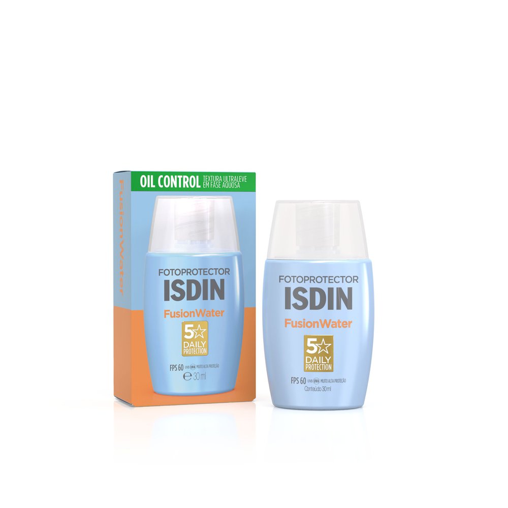 Protetor Solar Facial ISDIN Fusion Water FPS60 Sem Cor 30ml — Isdin | Drogaria Taveira
