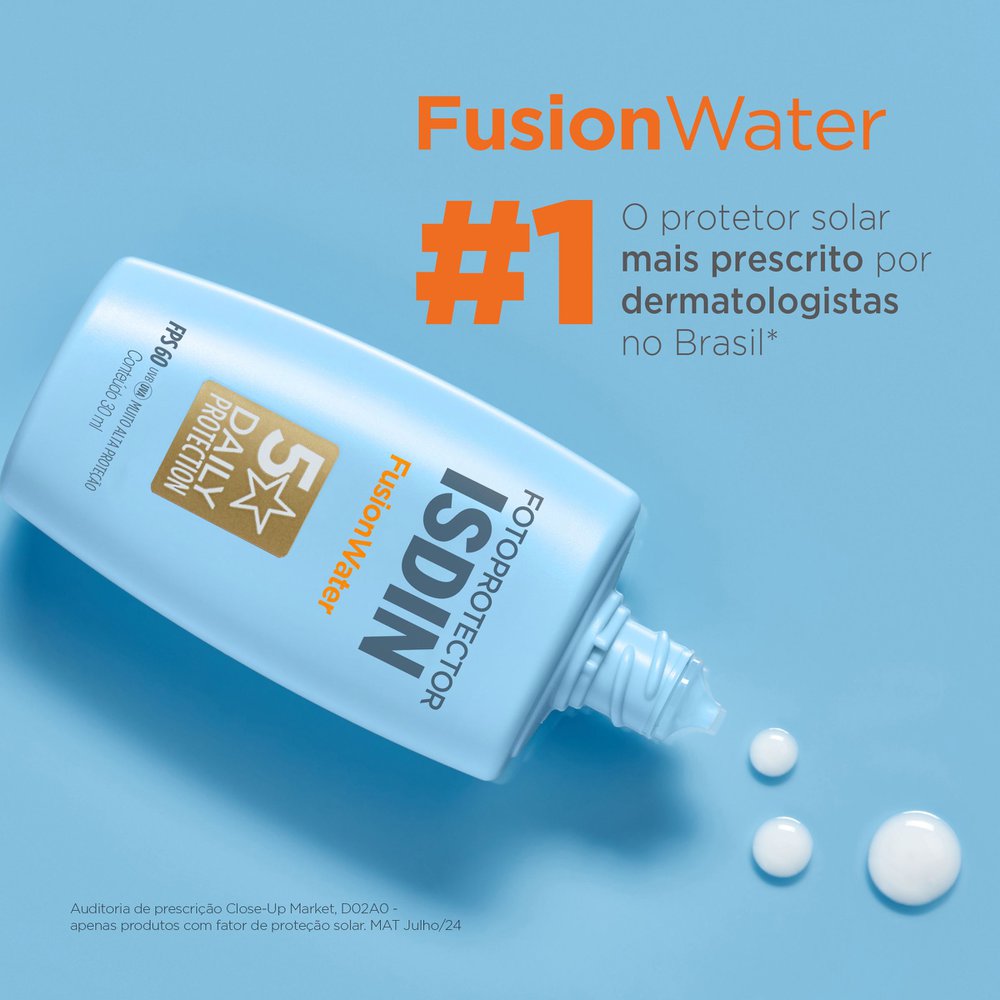 Protetor Solar Facial ISDIN Fusion Water FPS60 Sem Cor 30ml — imagem 4 | Drogaria Taveira