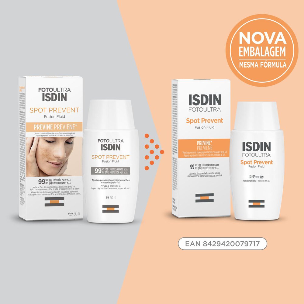 Protetor Solar Facial ISDIN Spot Prevent FPS99 Fusion Fluid 50ml — imagem 2 | Drogaria Taveira